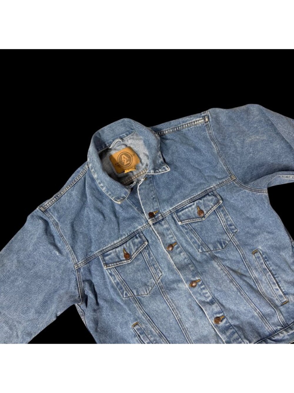 Vintage Arizona Jean Co 1990s Blue Denim Jacket Button Up Retro Coat Large Tall